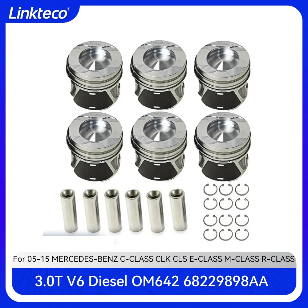 Engine part STD +0.5 Piston set Fit 3.0 T V6 Diesel OM642 For 05-15 3.0T MERCEDES-BENZ W203 W204 S203 C209 W211 W221 6420301918