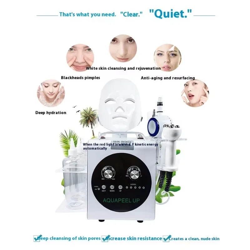 YTYINUltra-Micro 9-in-1 kleine bel schoonheidsinstrument Gezichtsporiereiniging Mee-eter verwijderen Hine Zuurstof Jet EU / US Plug Salo