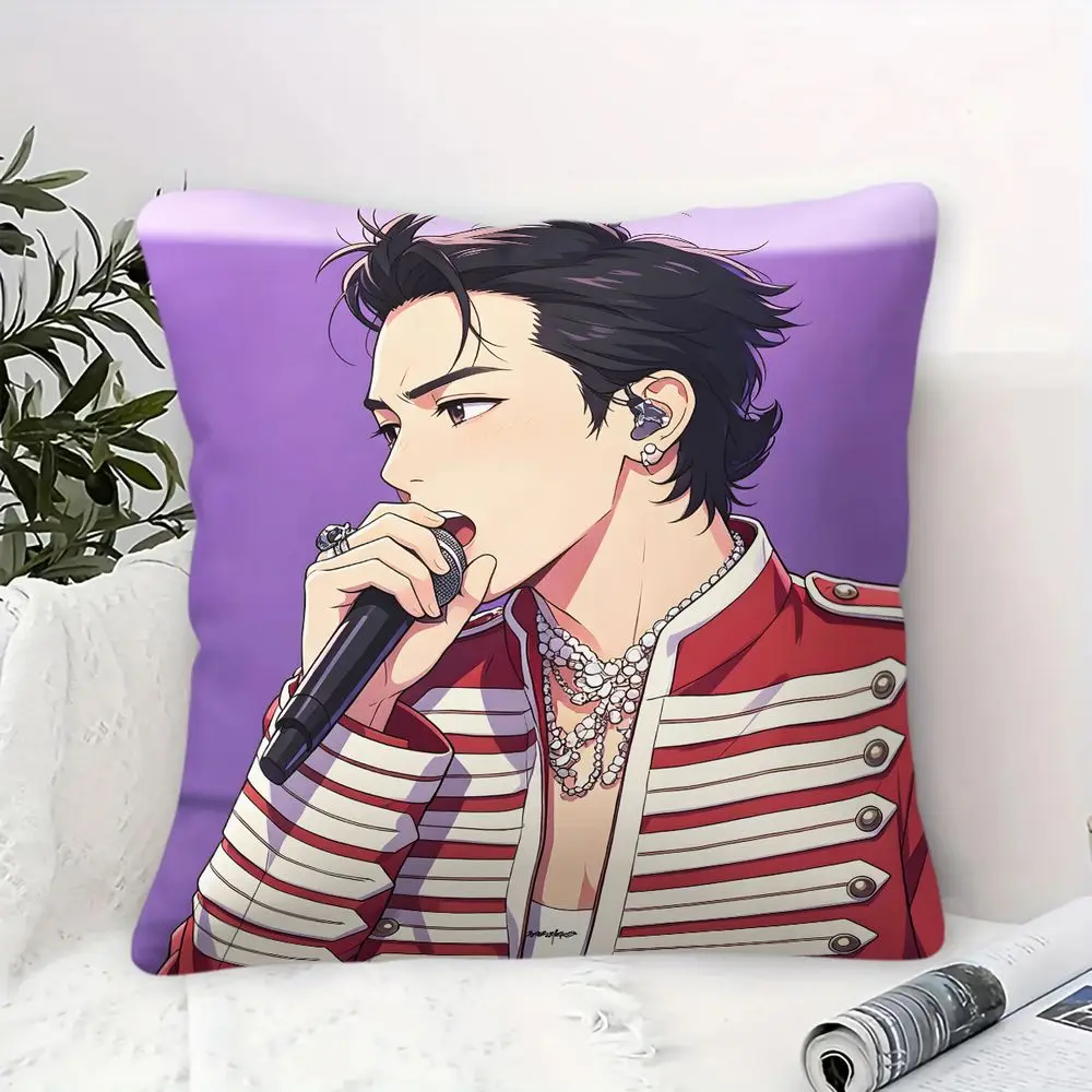 Red Trim Stage Uniform Singer Throw Pillow Cushion Accent Pillow 45×45cm Includes Pillow Core Hip Hop Teen Bedroom Cushion