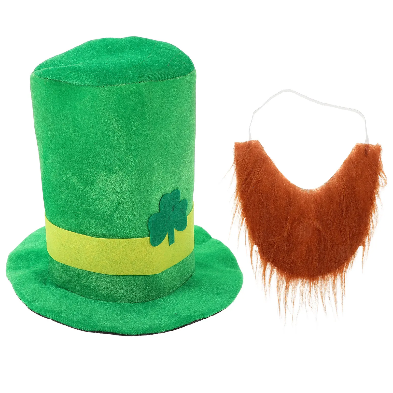 

St Patricks Top Hat Shamrock Beard Irish Festival Accessory Party Supplies Costume Celebration Decor