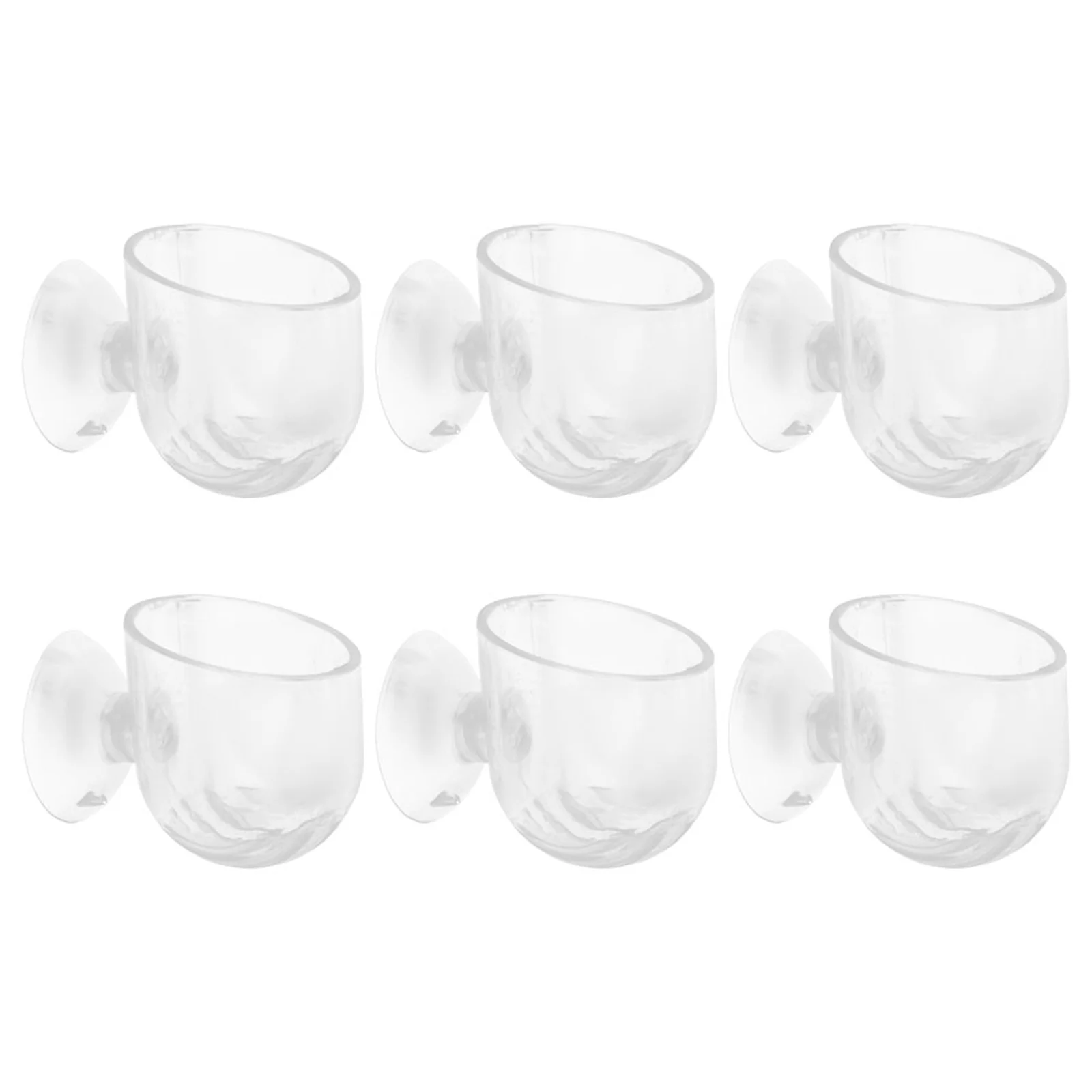 

6pcs Aquarium Plant Pots Acrylic Aquatic Planter With Suction Cups For Fish Tank Decoration Floating Feeder Holder Shrimp Bait