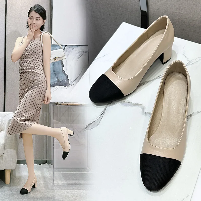 2024 Female Pumps Round Toe Designer Women Shoes Fashion Office Work Wedding Party Shoes Ladies High Heel Shoes Zapatillas Mujer