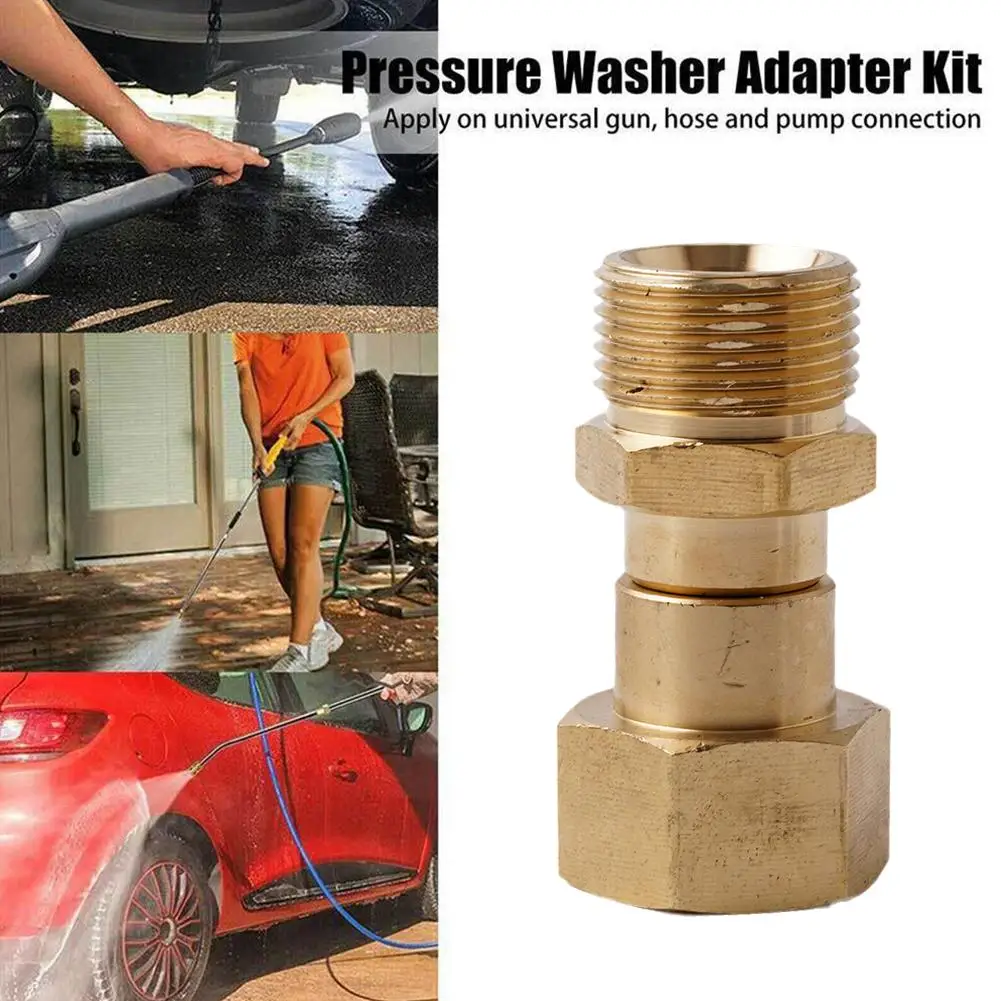 Brass Hread Pressure Washer Swivel Joint Kink Free Couplers Fitting Hose Tool Water Connector Gun Hydraulic Garden C5P9