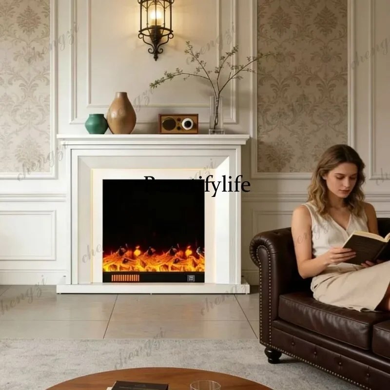 a55 French Fireplace Simulation Fire Decoration Cabinet Home Indoor Living Room Flame Retro Fireplace Rack Xuan Cabinet Electron
