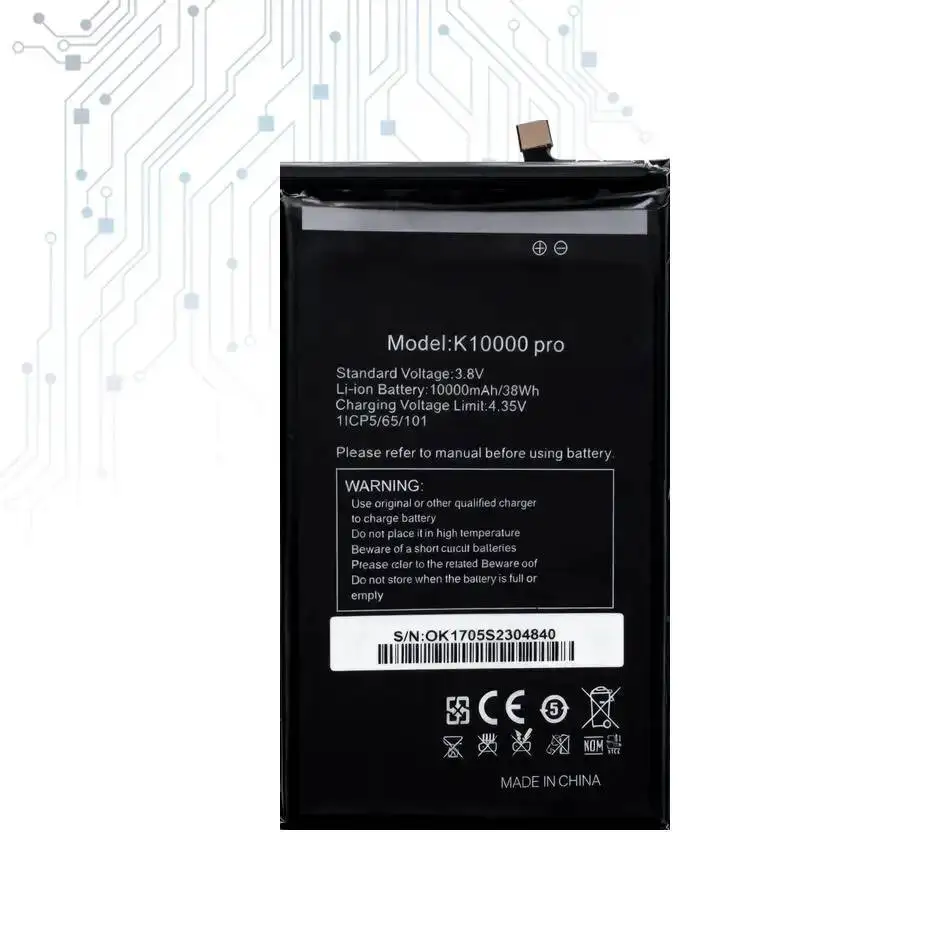 10000Mah Mobile Phone Battery High-Efficiency For Oukitel K10000 Pro Long-Lasting