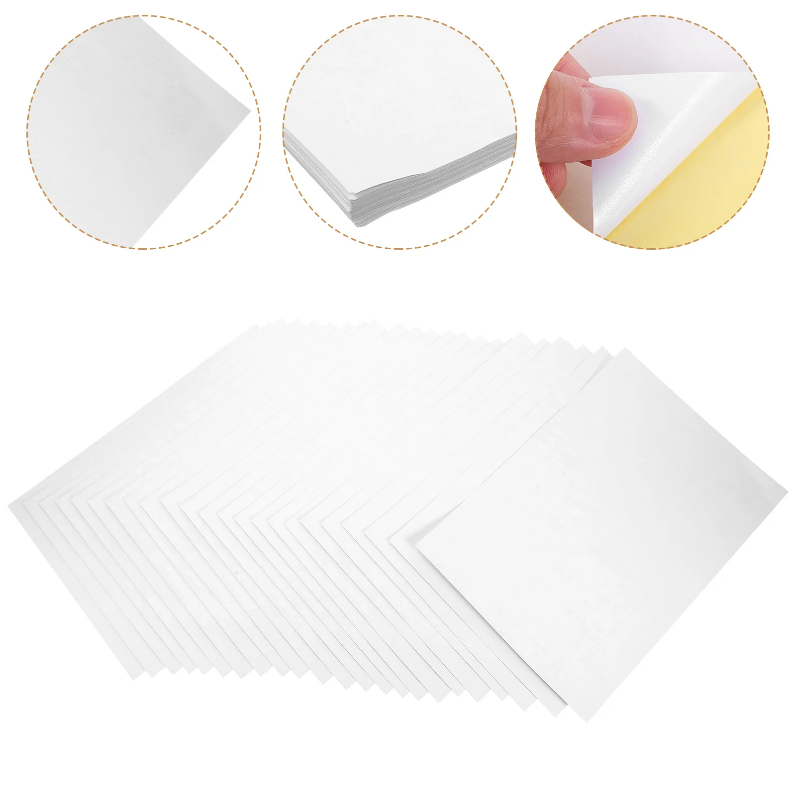 50 Sheets Printing Paper Copy Marking Sticker A4 Kraft Self-adhesive Printer Blank Thermal Address Label Matte