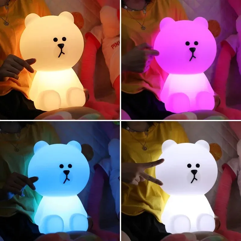 LED Cute 30CM Bear Mood Light Night Lamp Children\'s Bedroom Bedside Lights LED Table Light Living Room Floor Light Birthday Gift