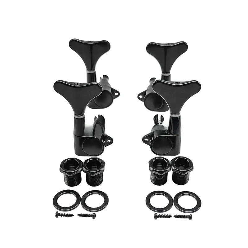 

2 левые и 2 правые большие цельные колки для бас-гитары с фингербордом типа «рыбий хвост» в золотом, серебряном и черном цветах.