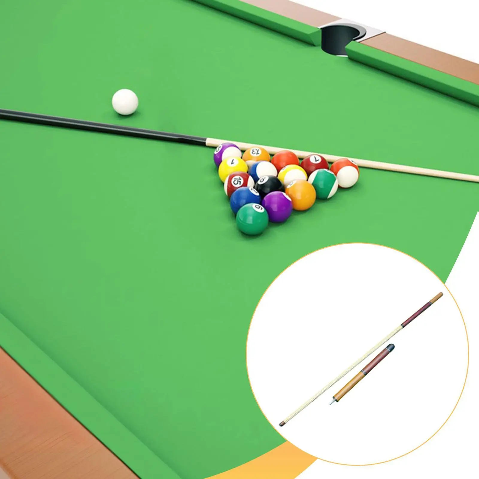 

Wooden Billiard Jump Break Cue Stick 140cm Lightweight 14mm Tip for Sports Accessories and Events