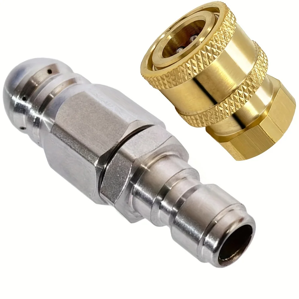 2-piece cleaning machine drain nozzle set, sewage nozzle combination, 1/4 inch high-pressure cleaning machine drain nozzle