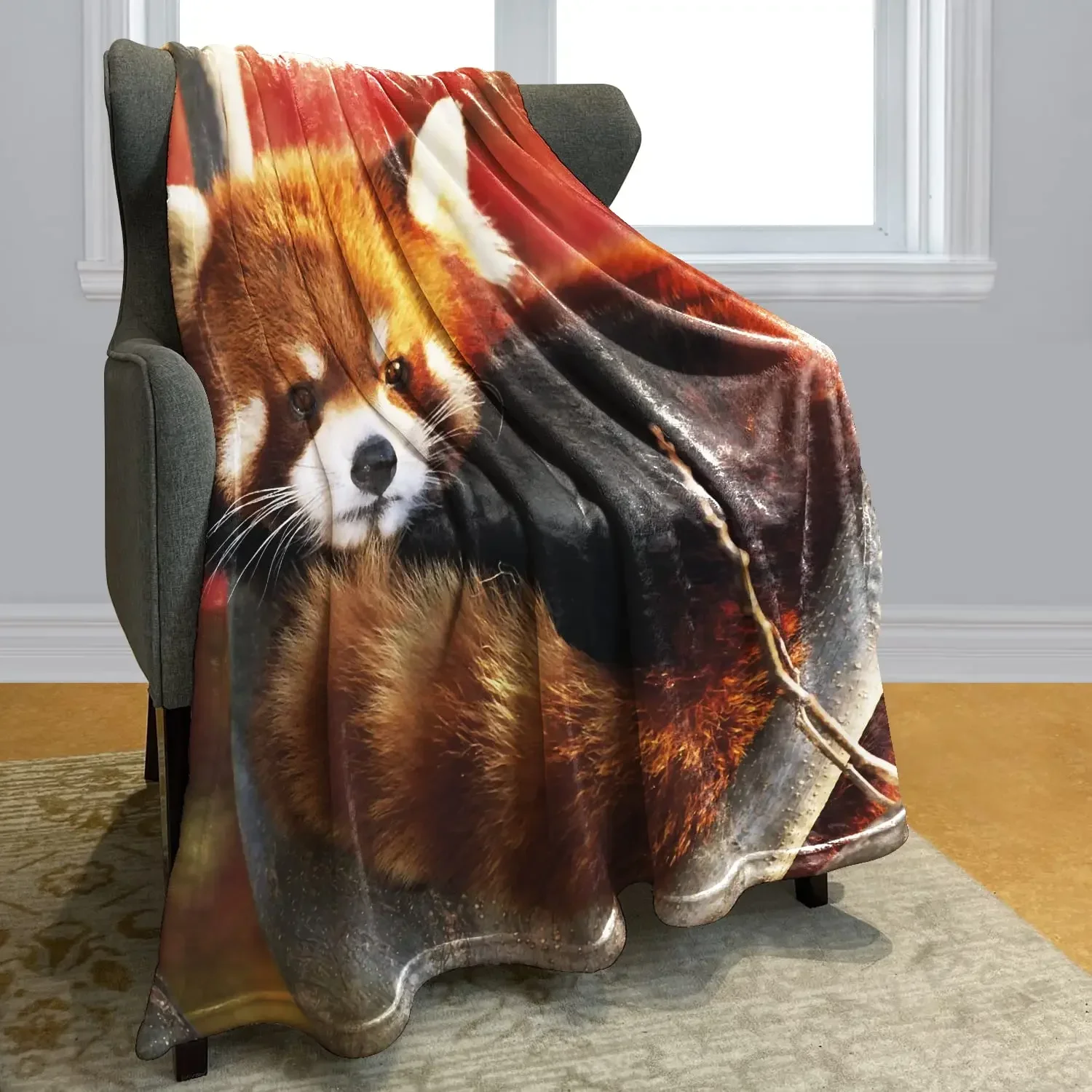 Red Panda Blanket Warm Cozy Red Panda Flannel Throw Blanket for Bed Sofa Travel Living Room for Teen Adult,Red Panda Lover Gifts