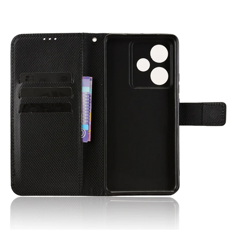 For OPPO Realme GT7 5G Luxury Flip Diamond Pattern lanyard Business Wallet Case Leather for OPPO Realme GT7 5G Phone Case