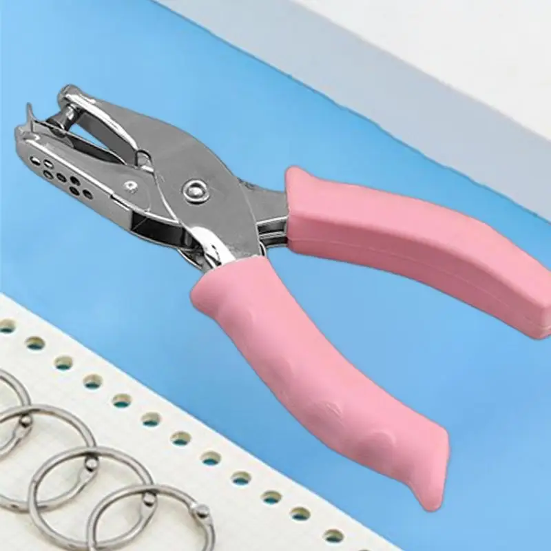 Single Hole Handheld Puncher Scrapbook Paper Punch Tool Paper Puncher Portable Hand Held Scrapbook Tool With Ergonomic Soft Grip