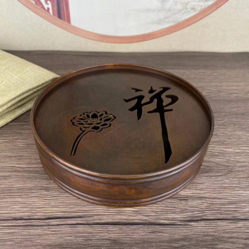 

Vintage Antique Copper Zen Tea Tray Home Round Water Storage Tea Tray Tea Table Home Decor Craft Decoration Ornament