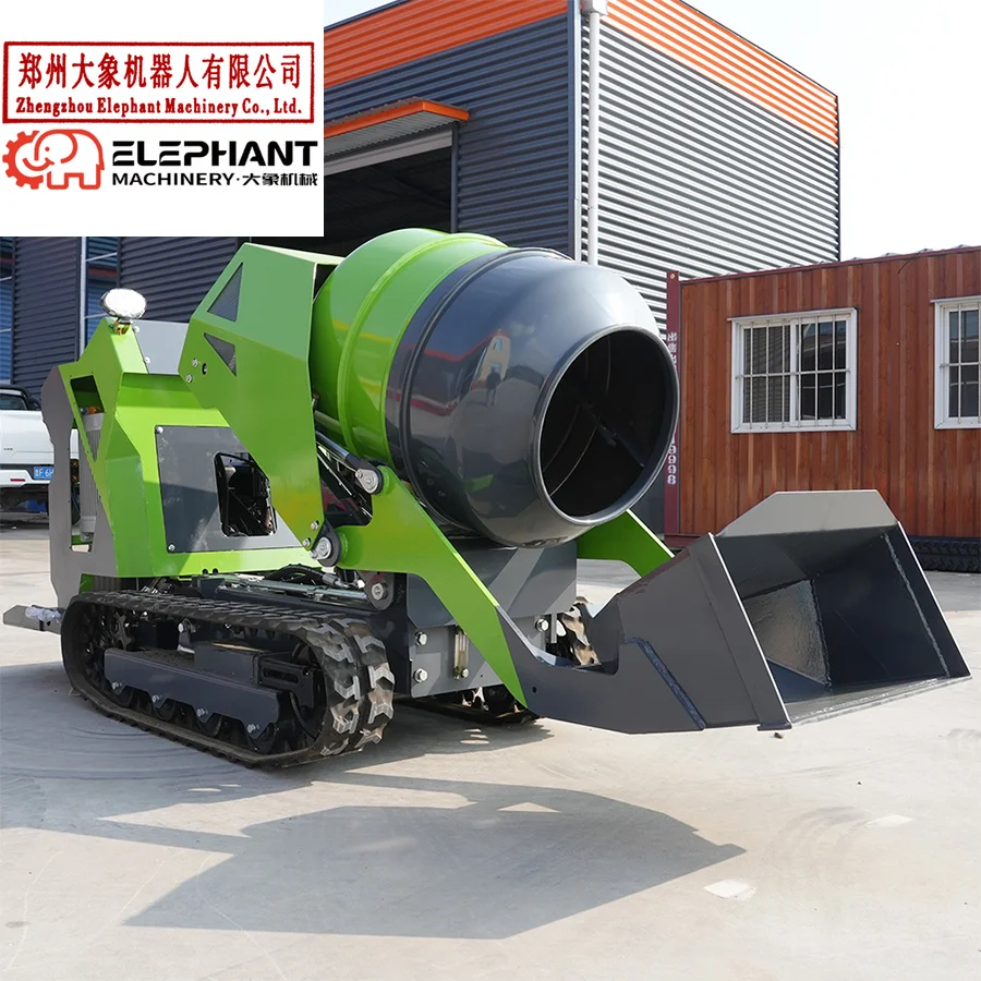 Customized Discount Compact Concrete Mixer Dumper Rubber Crawler Self Loading Mini Crawler Concrete Mixer Engineering Machinery