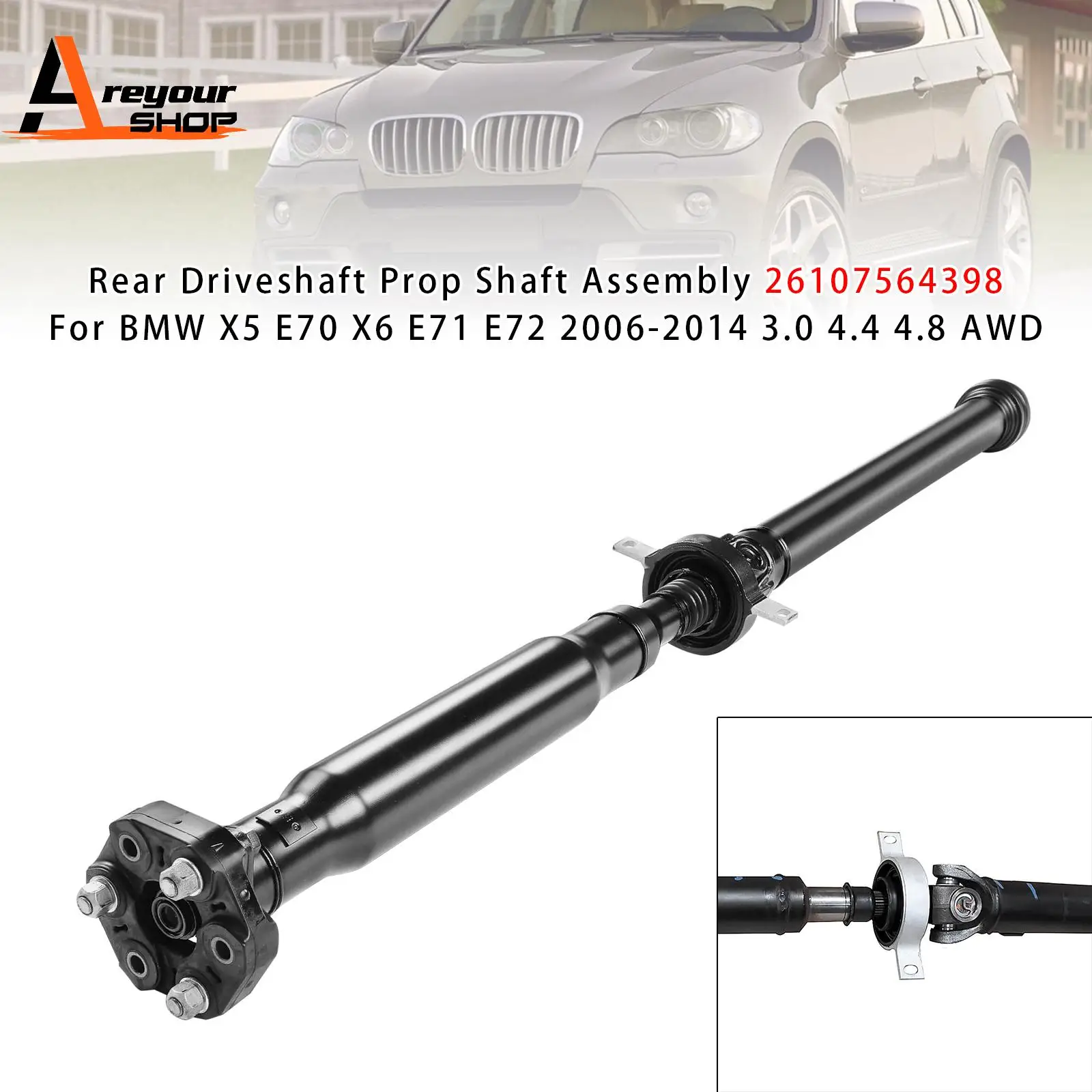 

Rear Driveshaft Prop Shaft Assembly 26107564398 for BMW X5 E70 X6 E71 E72