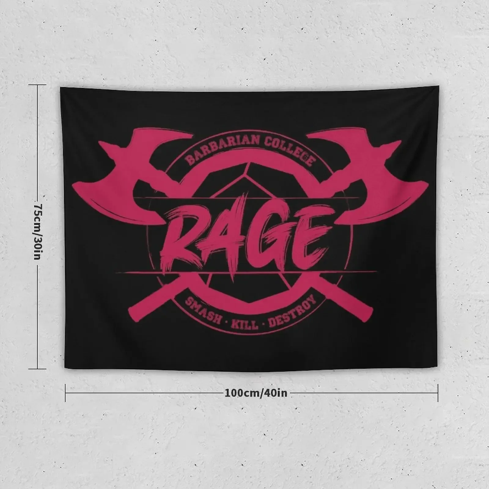 Rage - Barbarian College Tapestry Kawaii Room Decor Room Decorations Tapestry