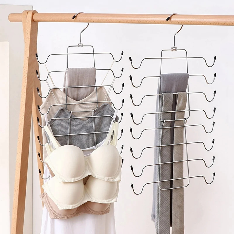 3-Pack Closet-Organizer 8 Tier Tank-Top-Hanger Space-Saving For Organization-And-Storage Camisoles Scarf