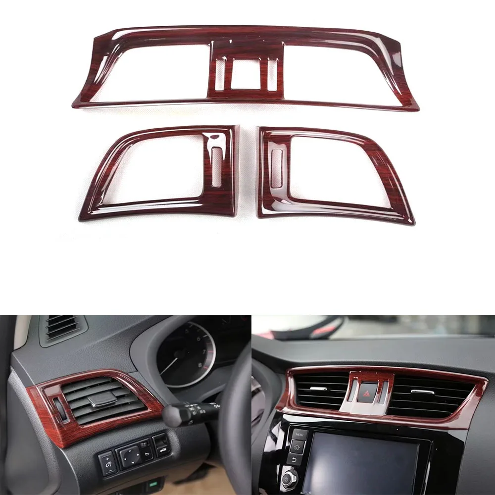 For Nissan Sentra SYLPHY 2012-2015 2016-2019 LHD Car Dashboard Central Side Air Vent Frame Trim Styling Auto Molding 3pcs/set