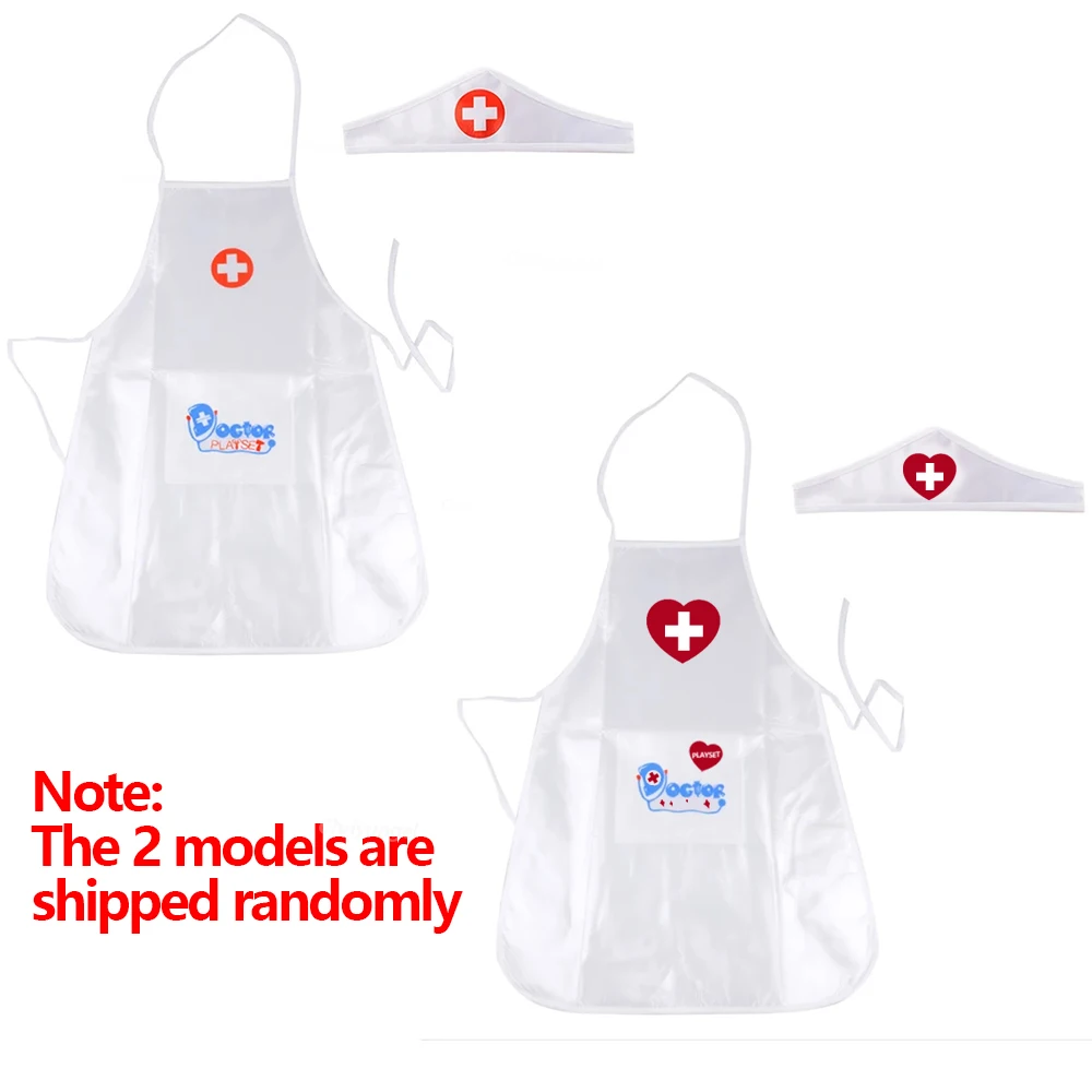 Arts Verpleegkundige Cosplay Uniform en Hoed voor Kinderen Witte Schort Fantasiespel Speelgoed Kleuterschool Familiekostuums Educatief Speelgoed