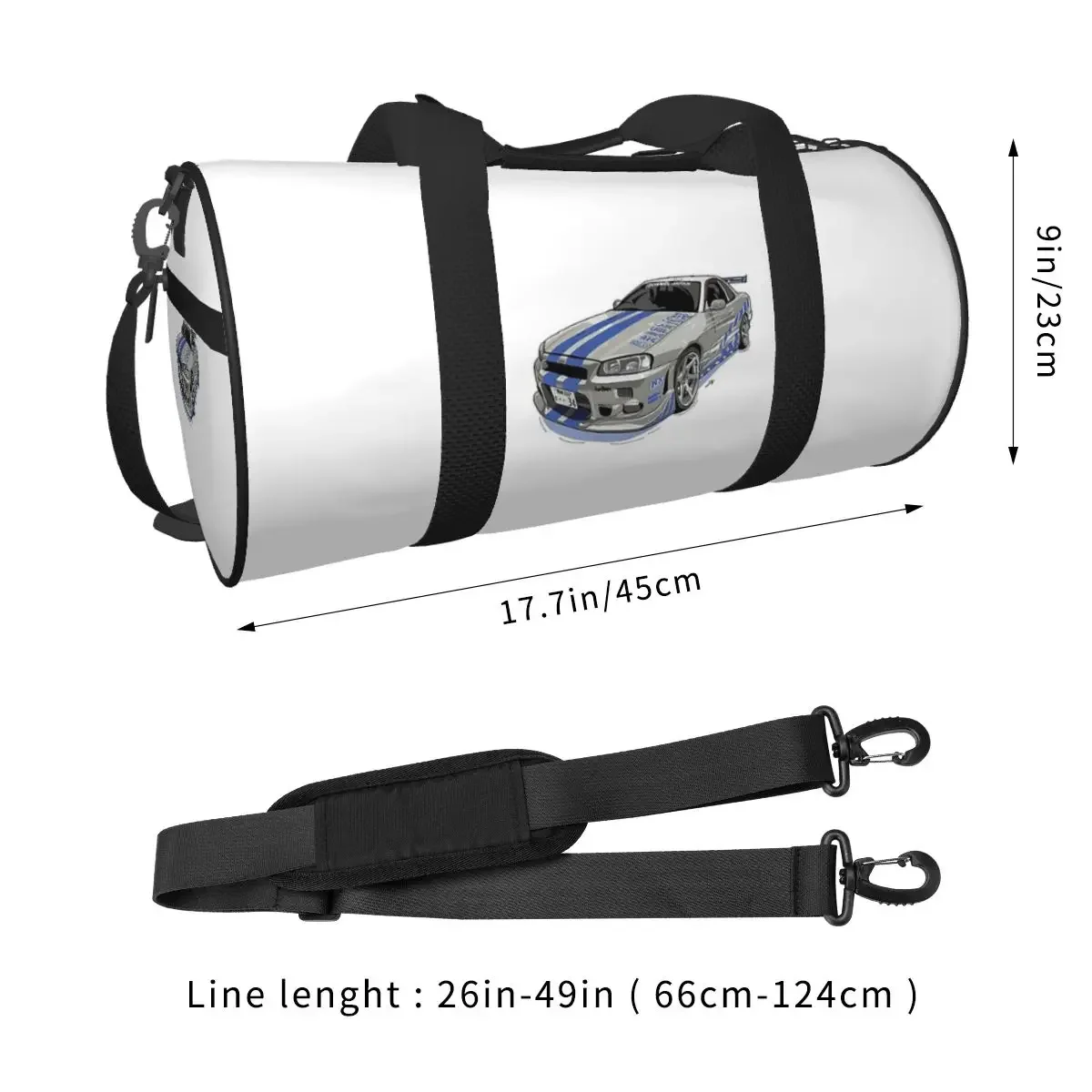 Fast And Furious Skyline Large Duffle Gym Bag Multi-Functional Duffle Travel Bags Handbags Fitness bag