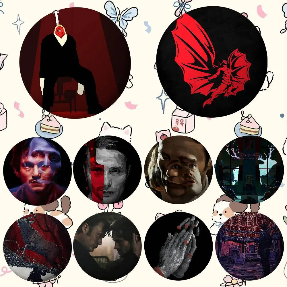Heißer TV-Serie Film Hannibal Vintage Abzeichen Weißblech Soft Button Pin Brosche Metall Abzeichen Benutzerdefinierte Schmuck Zubehör Hut Tasche Revers