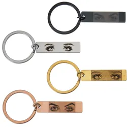 Custom Eyes Photo Keychain Personalized Laser Engraved Eyes Photo Stainless Steel Keychain Memorial Anniversary Gift Jewelry