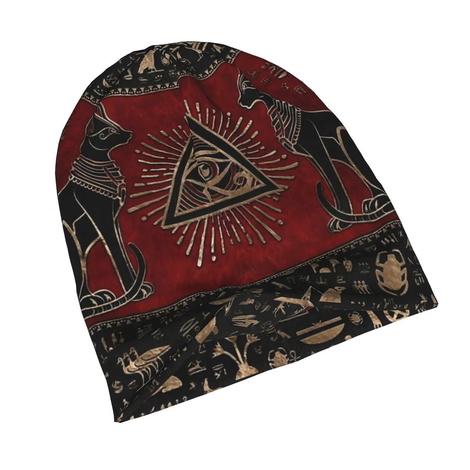 Skullies Beanies Caps Egyptian Cats And Eye Of Horus Thin Hat Autumn Spring Bonnet Hats Men Women's Unisex Ski Cap