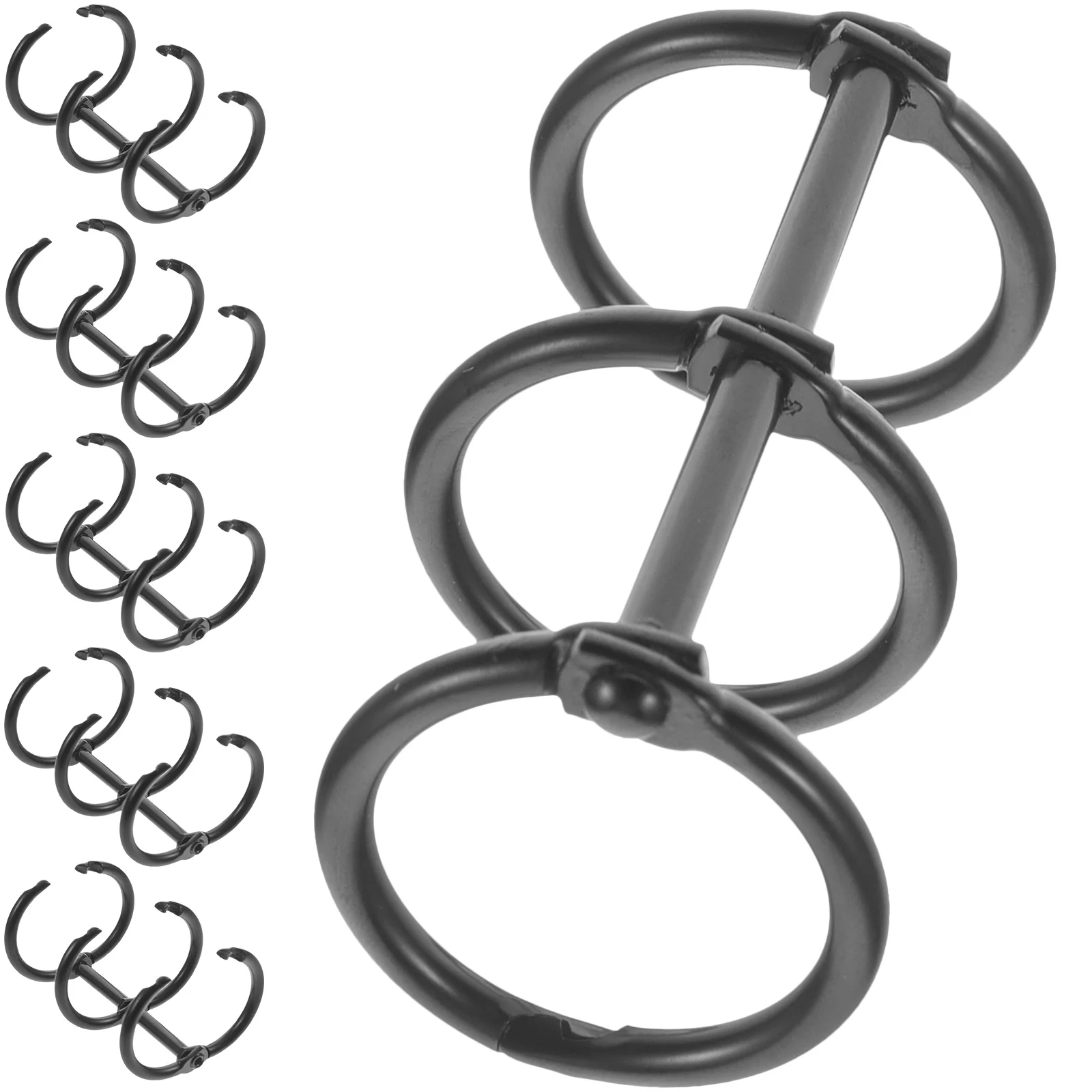 

6pcs Metal Binder Rings Alloy Smooth Surface Lightweight Office Supplies Notebook Three-hole Student Stationery