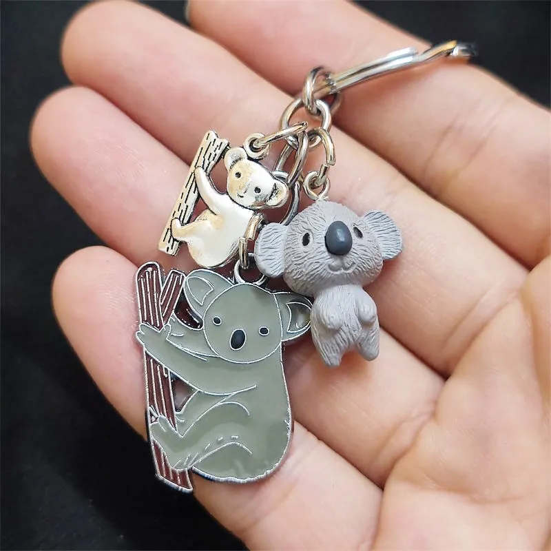 Unique Keychain Cute Koala Animal Keyring Pendant Women Man Jewelry Accessories Gift