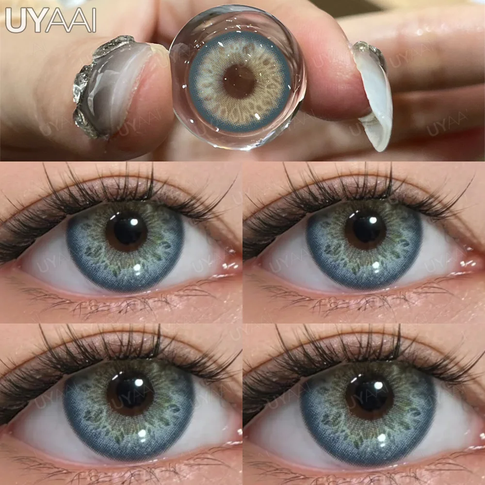 UYAAI 1 Paar farbige Kontaktlinsen für Augen, grüne Schönheitslinsen, braune Modelinsen, hochwertige blaue Augenlinsen, farbige Pupille – Detail 12