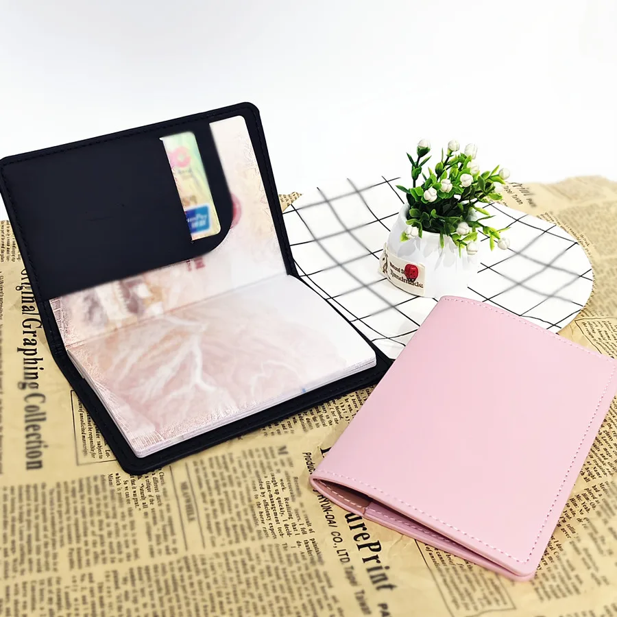 2 PCS/Set Solid Color Passport Cover Case Holder Wallet Card Holder Lightweight Fashion Travel Accessories For Flight Couples