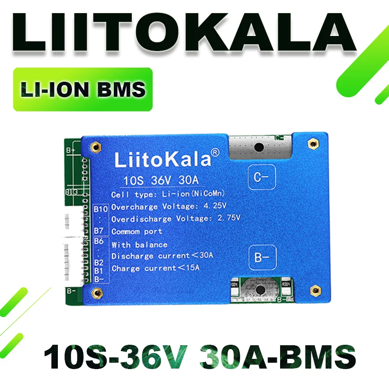 E-Bike Battery 10S 13S 16S 20S 30A BMS Lithium Battery BMS for Electric Bike 8Ah 12Ah Li-Ion Battery