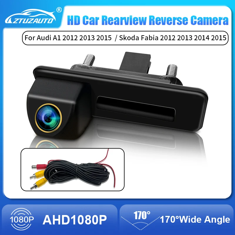 CVBS AHD 1080P Vehicle Trunk Handle Car Reverse Backup Fisheye Lens Camera For Audi A1 A3 /Skoda Fabio/Yeti Superb Roomster