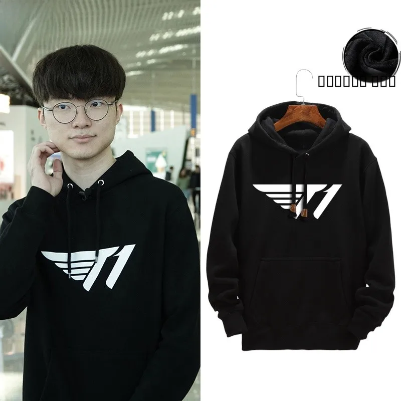 

Мужская толстовка SKT T T Logo Big Bad Guy Faker, зимняя куртка из полиэстера, хлопка и спандекса, молодежная модная одежда для игр и альянсов