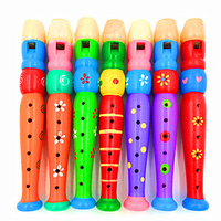 Short Flute Kid Woodwind Musical Instrument for Children Learning Educational Musical Instruments With Colorful Patterns