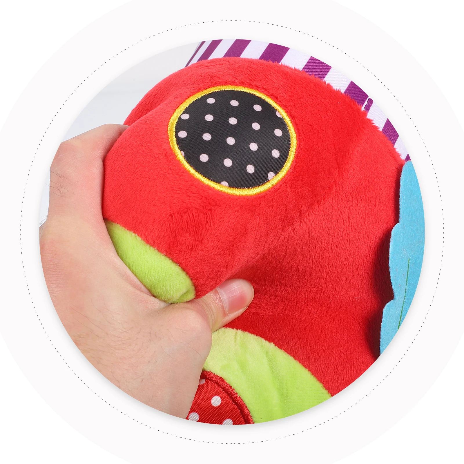 

Multifunctional Crawling Roller Pillow for Newborns Infants Toddlers Apple Print Stuffed Support for Baby Crawling Practice