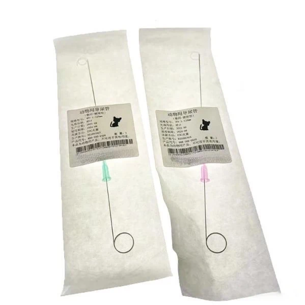 New Arrival Veterinary Pigtail Catheter for Cat Urethral Obstruction Relief PU Material 3FR/4FR Sizes Clinic Use