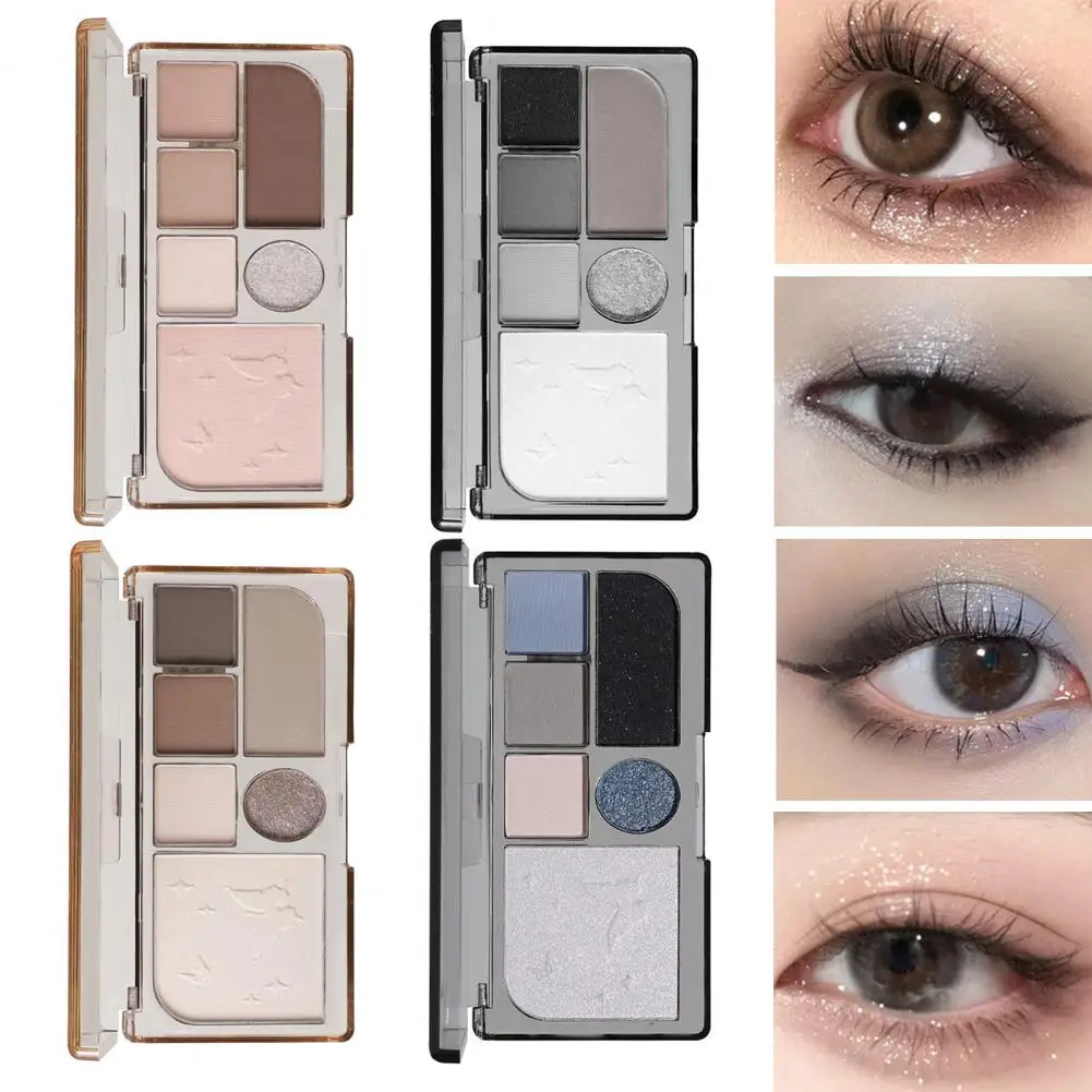 Shimmery Eye Shadow Palette 6 Colors Matte Natural Nude Waterproof High Pigmented Contouring Blush Palette Eye Makeup Supplies