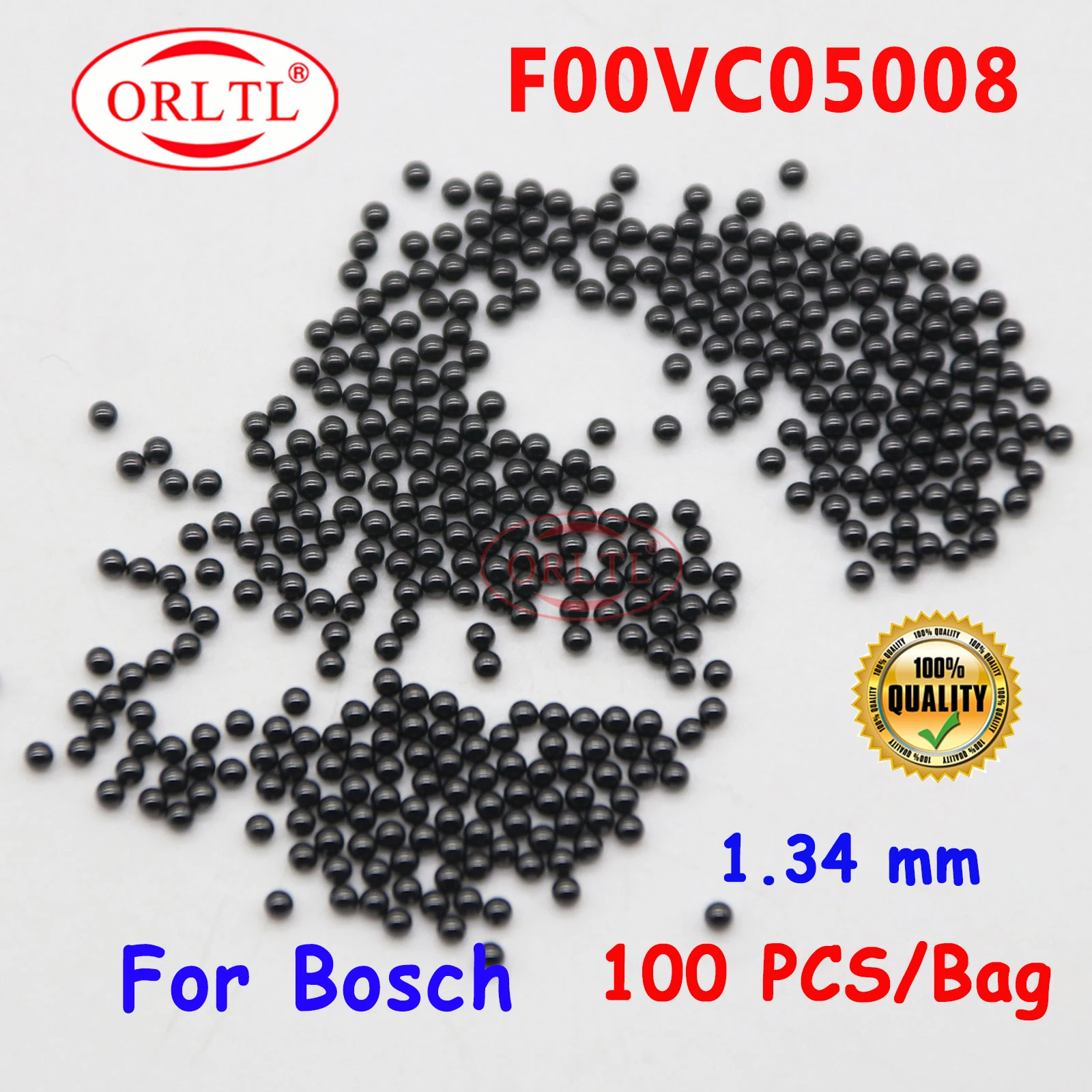 

ORLTL 100 PCS 1.34mm F00VC05008 Common Rail Injector Valve Ball Diesel Fuel Injector Sealing Ball F 00V C05 008 For Bosch