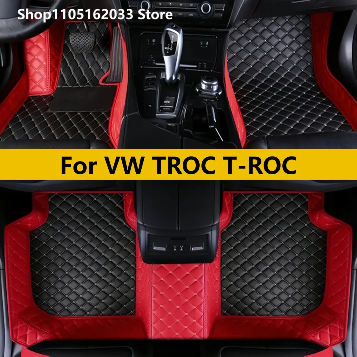 

Splicing Color Custom Car Floor Mats For Volkswagen VW TRoc T Roc T-Roc 2018 -2024 Auto Carpets Foot Coche Accessorie