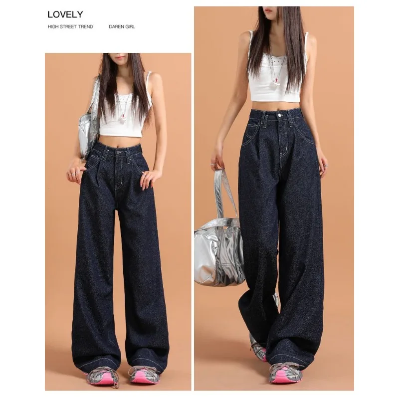 

New Wide Leg Straight Jeans Trendy Casual Loose Fit Denim Pants for Women 2025 Fashion Comfortable Relaxed Trousers Y2k jeans