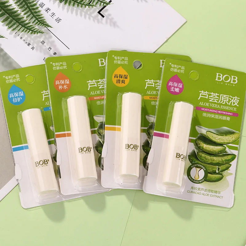 BOB aloë vera stock oplossing hydraterende en hydraterende lippenbalsem voor mannen en vrouwen vervagen lijnen hydraterende kleurloze lippenbalsem