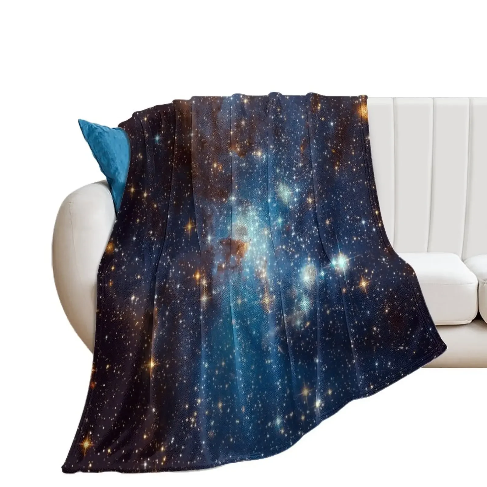 

Blue Nebula Stars Space Throw Blanket Comforter Plush Decorative Sofas Blankets