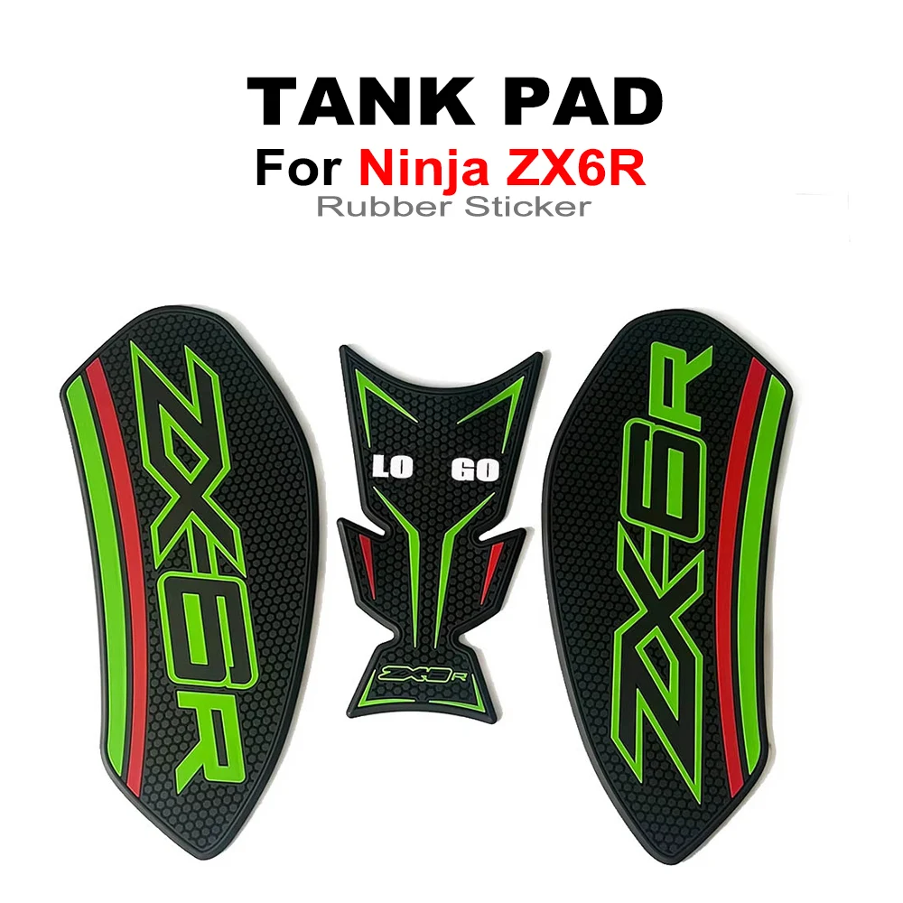 For Kawasaki Ninja ZX-6R ZX6R 2024 Motorcycle Side Tank Pad Protection Knee Grip Anti-slip Rubber Stickers