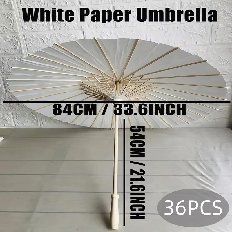 15/24/30/36/50/100PCS Parasol Paraplu's 60cm Bruiloft Papieren Paraplu Foto Props Wit DIY Paraplu voor Bruids Douche Party