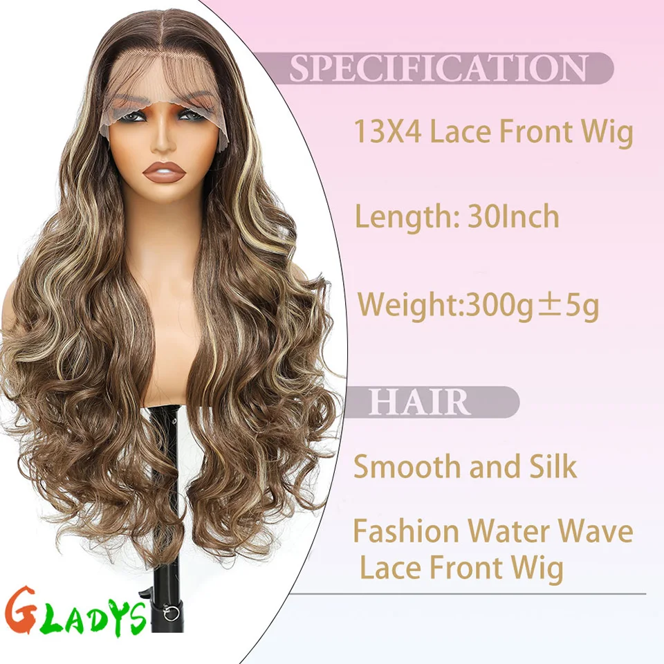 13x4 Body Wave Transparante Kant Voor Vrouwen Ombre Kleur Cosplay Pruiken Synthetisch Haar Pruiken Hoge Temperatuur Vezel pruiken