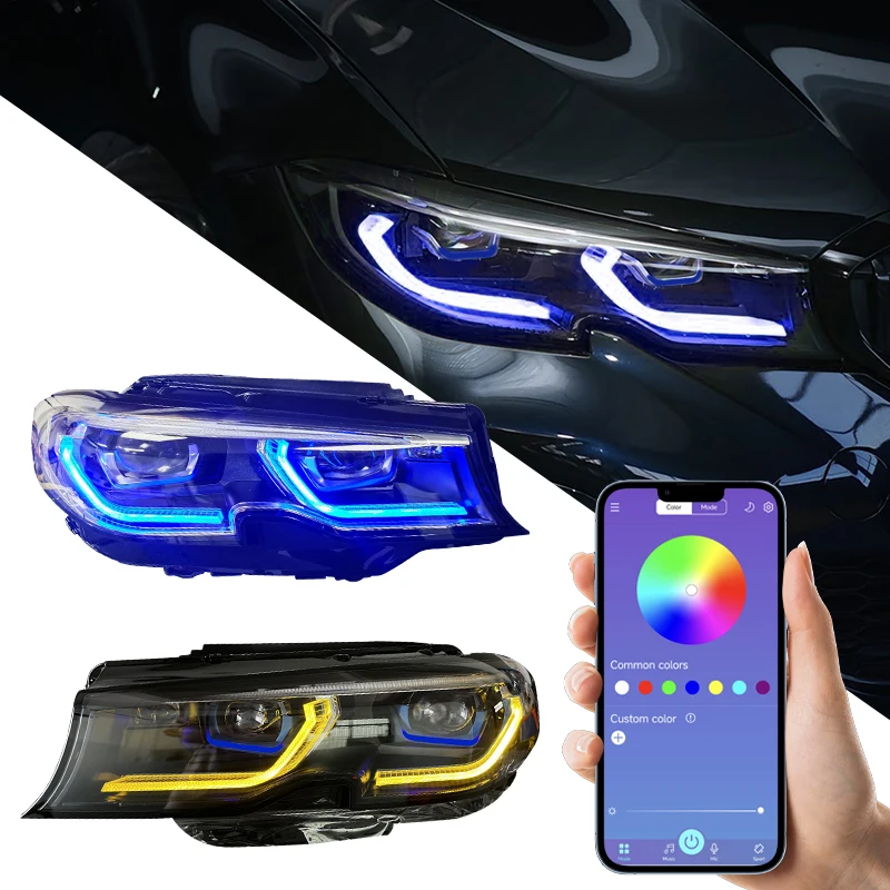26 Style For BMW 3 Series 330i 340i G20 Headlamp 2019 2022 Front Light Upgrade AFS LED RGB Laser Headlight With RGB Module