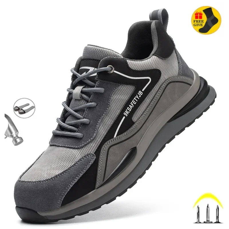 Steel Toe Safety Shoes for Men Women Lightweight Work Sneakers Puncture Proof Work Shoes Unisex Coustruction Safety Work Boots