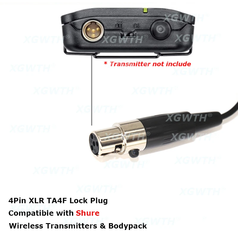 Micro-cravate à condensateur pour batterie sans fil Shure, microphone-cravate omnidirectionnel Müntret, pack système émetteur, 4 broches, XLR TA4F